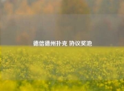 德信德州扑克 协议奖池
