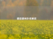 德信德州扑克解说