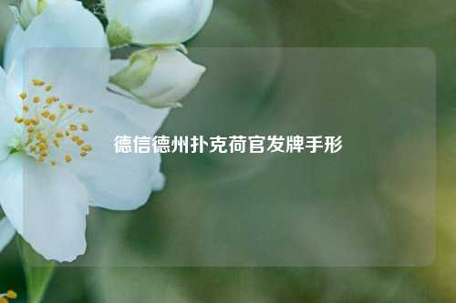 德信德州扑克荷官发牌手形