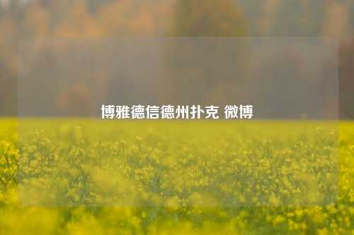 博雅德信德州扑克 微博