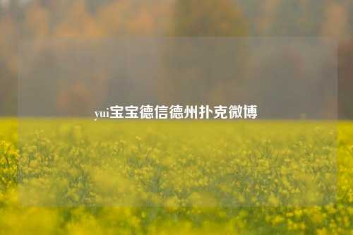 yui宝宝德信德州扑克微博